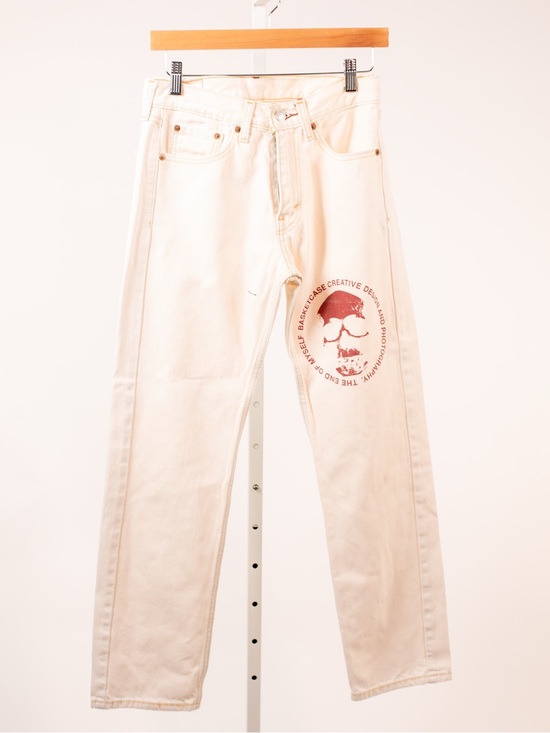 Levi's Other - Levi's Men’s Custom Skull Graphic Cream White Jeans